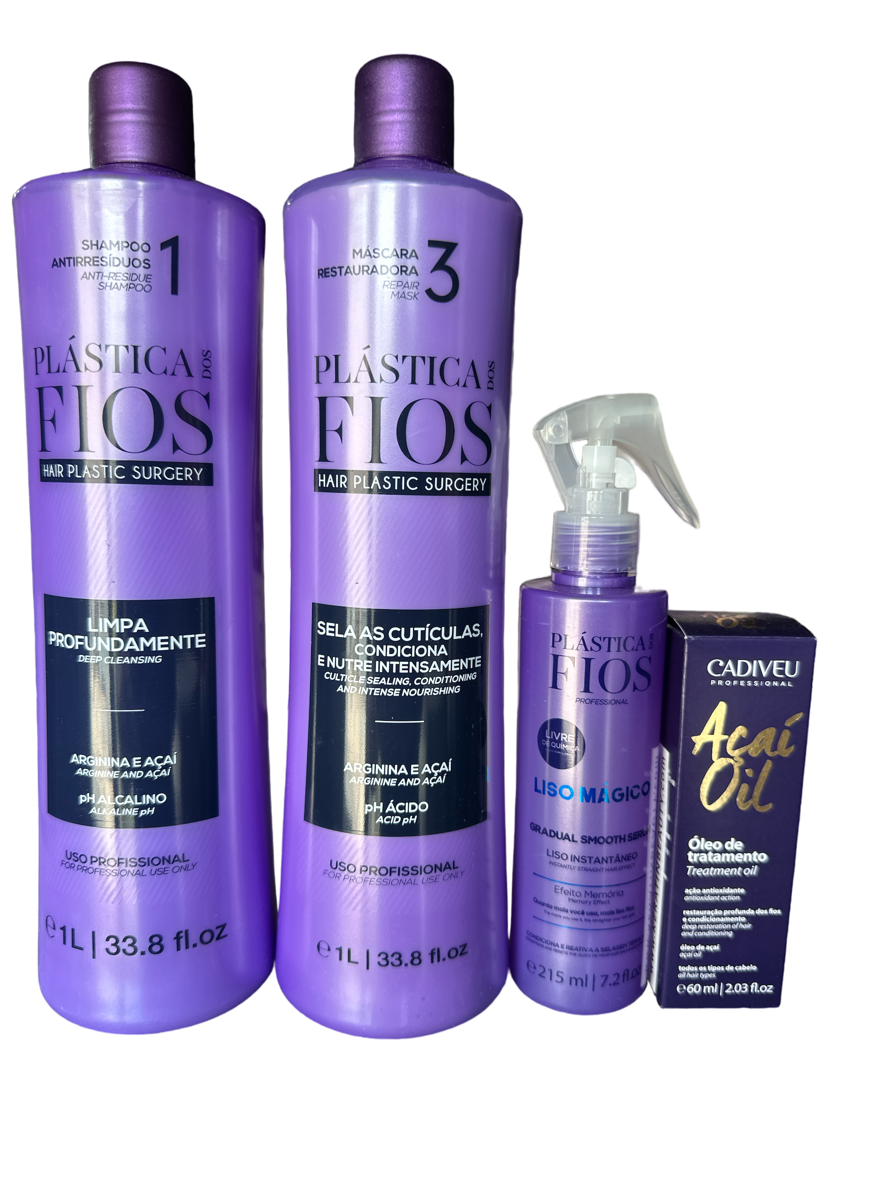Plastica Dos Fios Kit Intensive Hair Care Shampoo Conditioner Mask & A