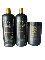 KB Moroccan Complete Hair Revival Kit Cleansing Shampoo, Straightening Treatment & Repair Mask 3 PCS . 1000ml 34 oz - Keratinbeauty