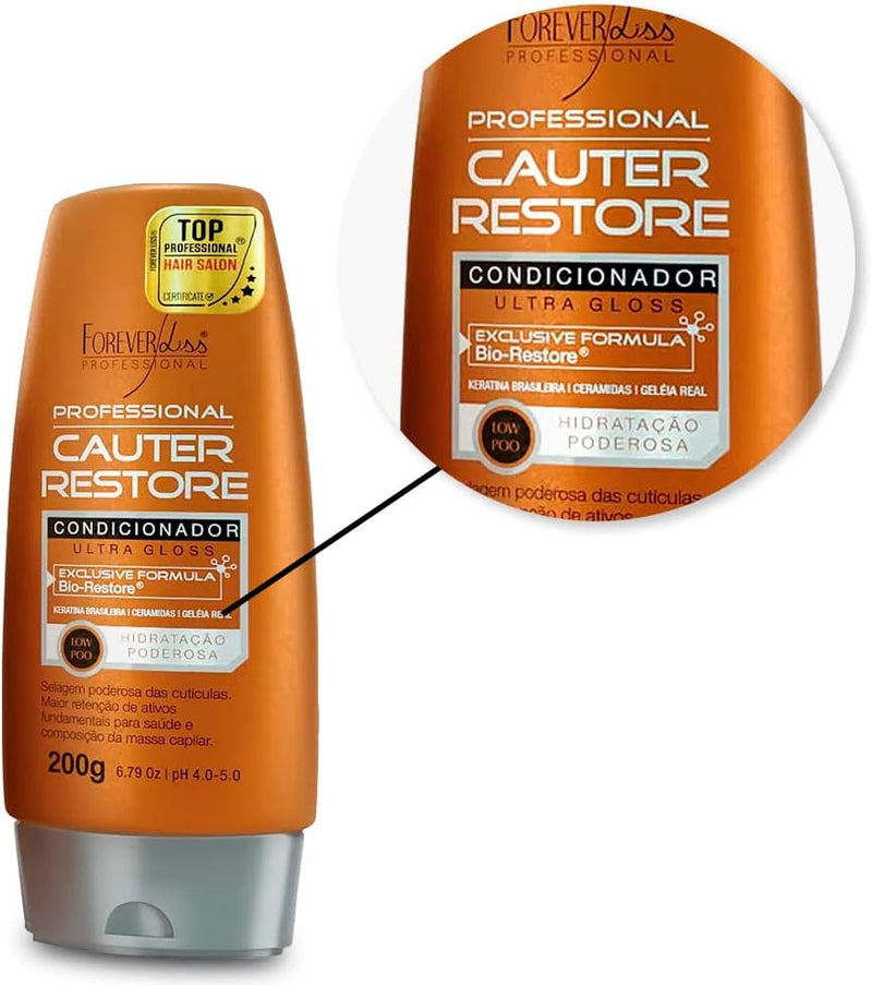 Forever Liss Cauter Restore Capillary Kit: Shampoo and Conditioner for Hair Repair