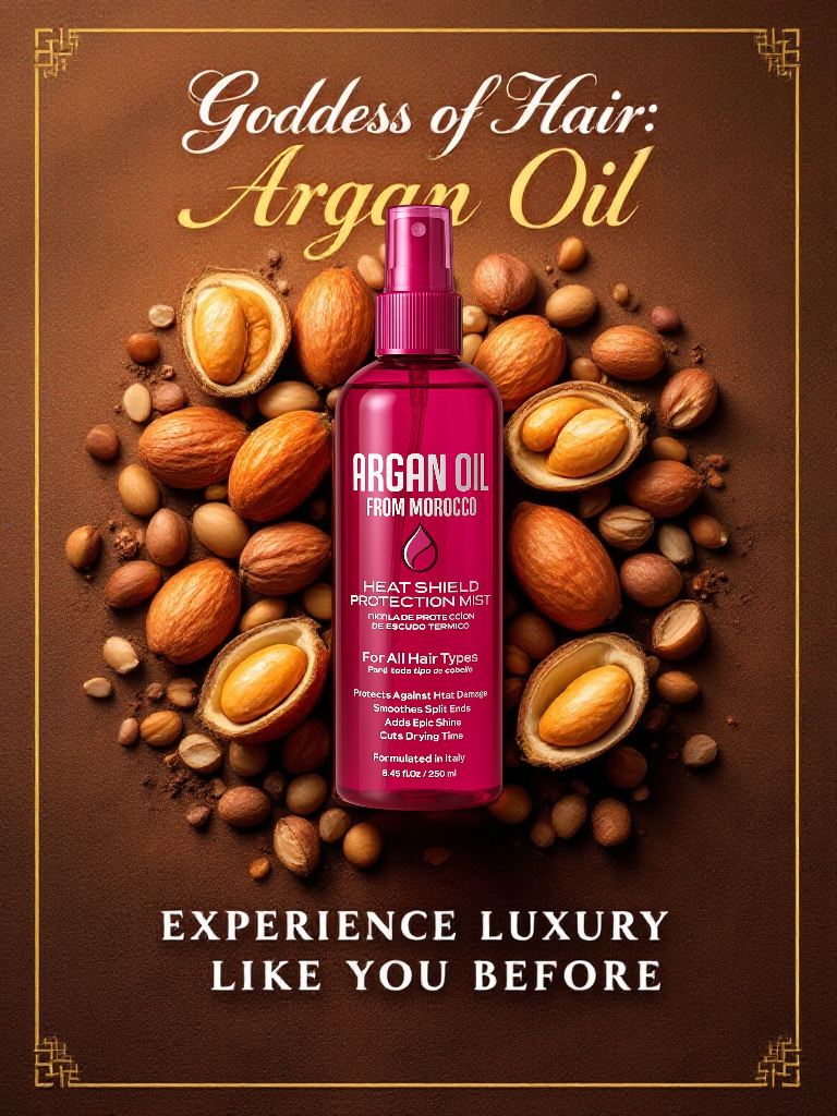 Argan Oil From Morocco Protection Mist Hair Heat Damage Shield Spray 8.45fl.oz 250ml - Keratinbeauty