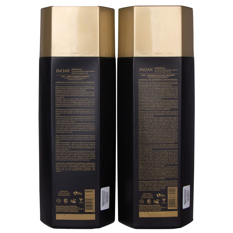 – Moroccan Smoothing Set for Curly Hair: Deep Cleansing Shampoo & Treatment for Men and Women, Vegan and Cruelty-Free (33.8 Oz. Each)