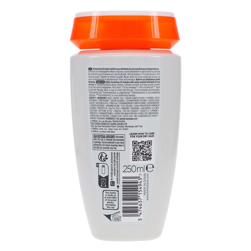 Nutritive Bain Satin Riche Shampoo 8.5 Oz