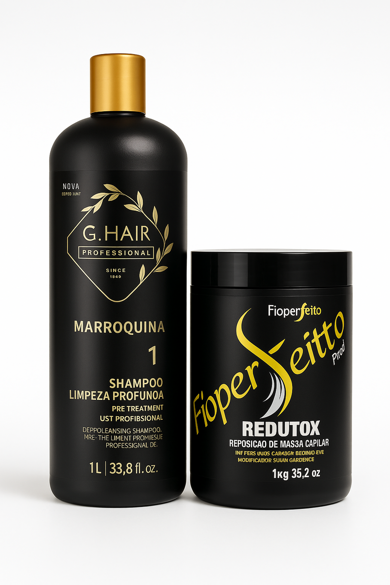 Keratin Treatment Kit G Hair Moroccan Detox Shampoo And Fio Perfeitto Hair Btox Mask 33.8fl.oz 1000ml - Keratinbeauty