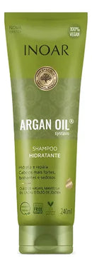 Inoar Argan Oil Hydrating Shampoo Tube Restores Softness & Manageability 240g