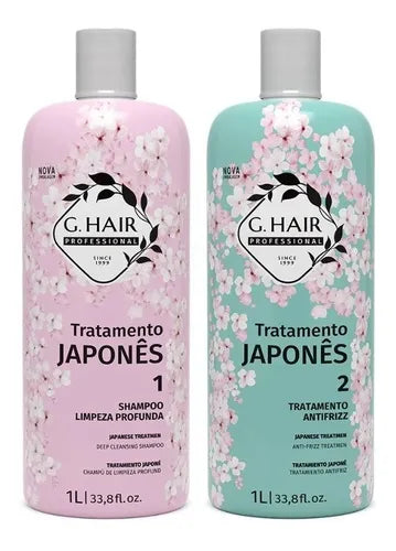 G Hair Japanese Treatment Anti-Frizz Shampoo 2x1L Twin Pack for Smooth Hair