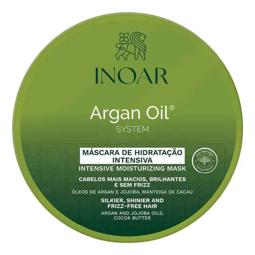 Inoar Argan Oil Hydrating Hair Mask 500g for Intense Shine and Softness