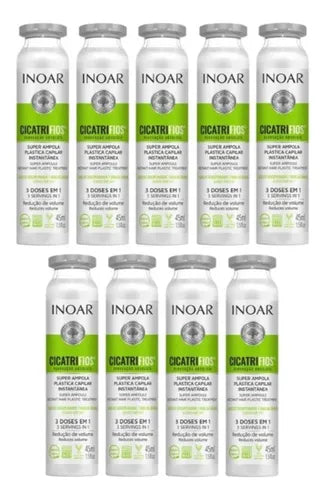 Inoar Cicatrifios Hair Treatment Ampoules for Enhanced Hair Softness and Vitality - 9 Count