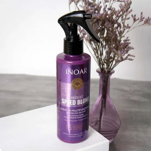 Inoar Absolut Speed Blond Leave-in: 15-Benefit Multifunctional Toning Spray for Blonde Hair