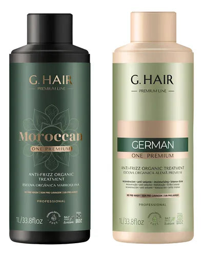Premium German & Moroccan Hair Straightening Treatment Kit - 2 x 33.8 fl oz