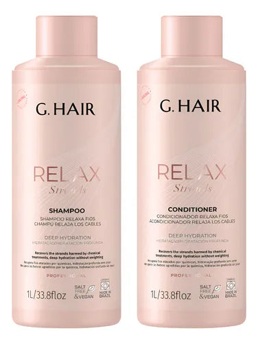 Professional Ghair Relax Hair Shampoo and Conditioner Kit 1 Liter