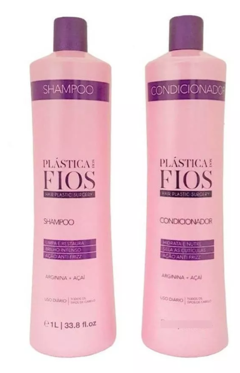 Cadiveu Plastica Dos Fios Shampoo And  Hair Conditioner Daily Use Kit 34fl 0z 1000ml