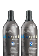 SALVATORE PREMIUM BLUE GOLD KIT PER TRATTAMENTO DEI CAPELLI DI TANINOPLASTIA  2 X 1000 ml / 33fl.oz - Keratinbeauty