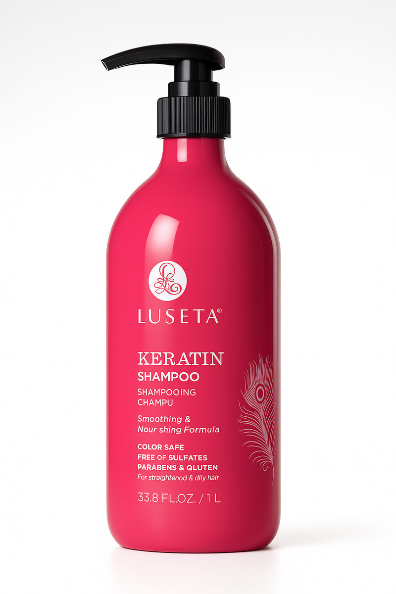 Luseta Keratin Shampoo Smoothing & Nourishing Formula Color Safe 33.8fl.oz 1000ml - Keratinbeauty