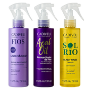 Cadiveu  Magic Hair Smoothing Fluid Spray Trio Plastica dos Fios, Acai Berry, Sol do Rio Bundle - Keratinbeauty