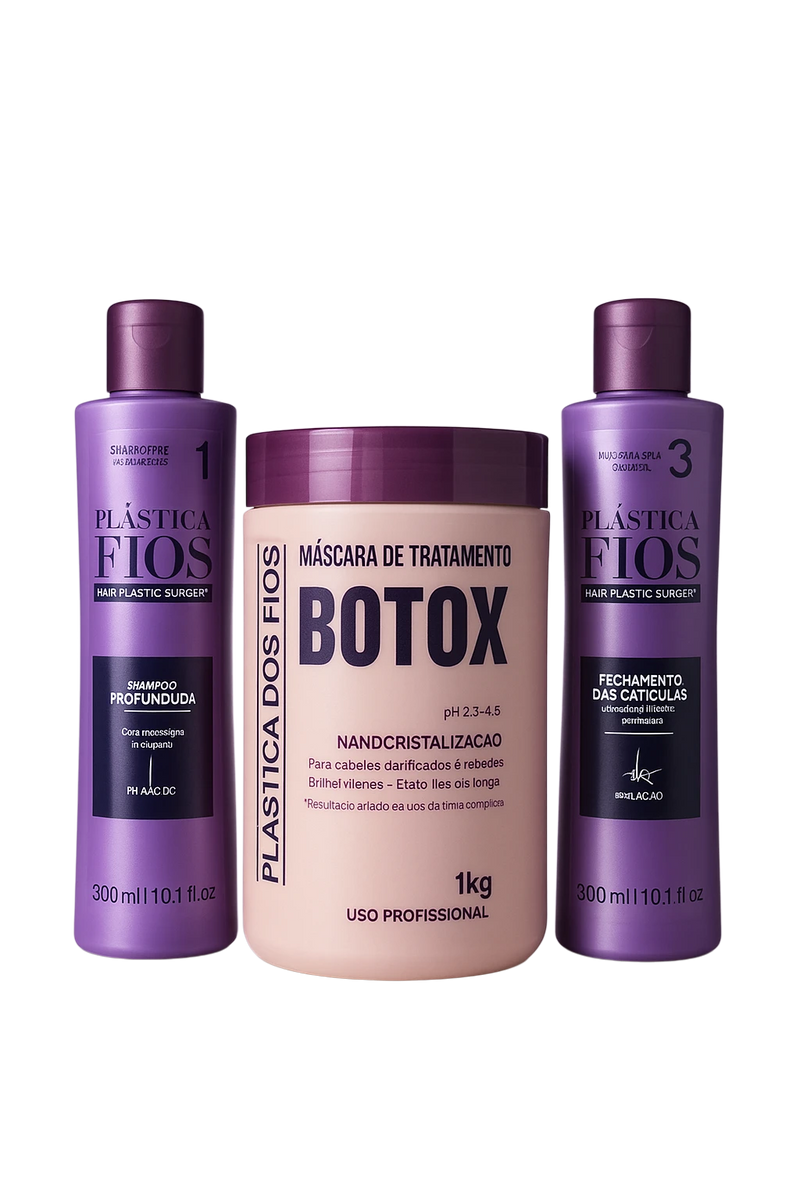 Plastica dos Fios Deep Cleansing Shampoo Hair Btox And Hydrating Mask Kit - Keratinbeauty
