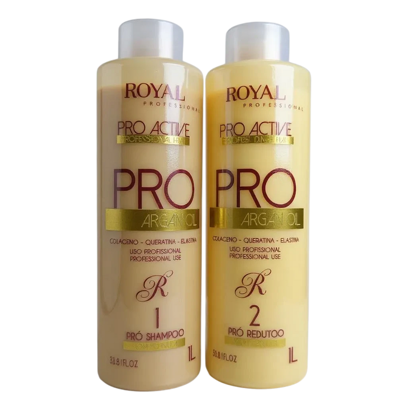 Royal Pro Active Argan Oil Keratin Complex Hair Straightener Kit 34floz  1000ml - Keratinbeauty
