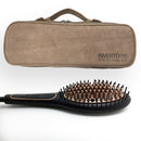 4th Generation 4G Copper Ceramic Straightening Brush with Dual Ionic Technology, Adjustable Temperature Control, Ergonomic Design, and Dual Voltage for International Travel (110V-220V)