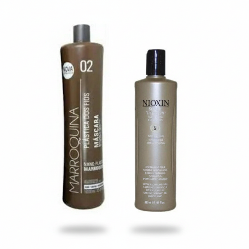 Professional Hair Care Treatment Kit with Dark Brown Bottle